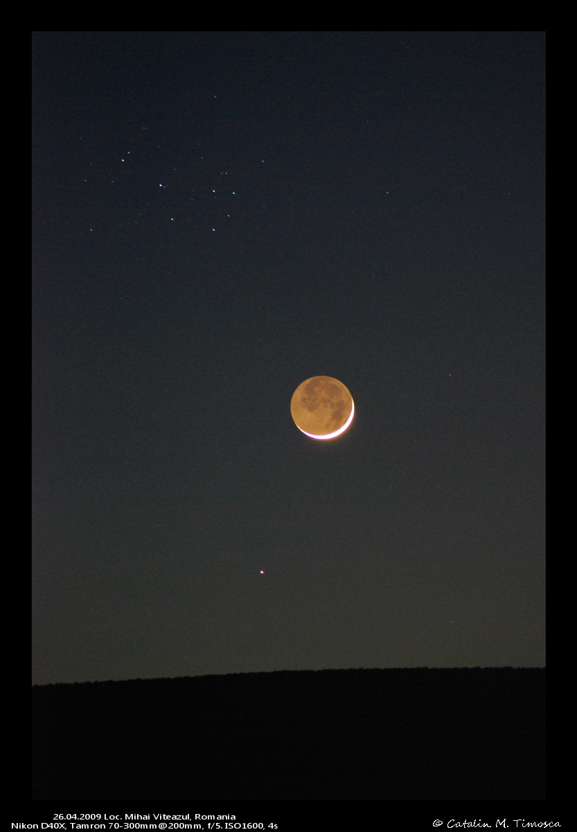 Conj. Mercury,Moon & Pleiades 26.04.2009..jpg