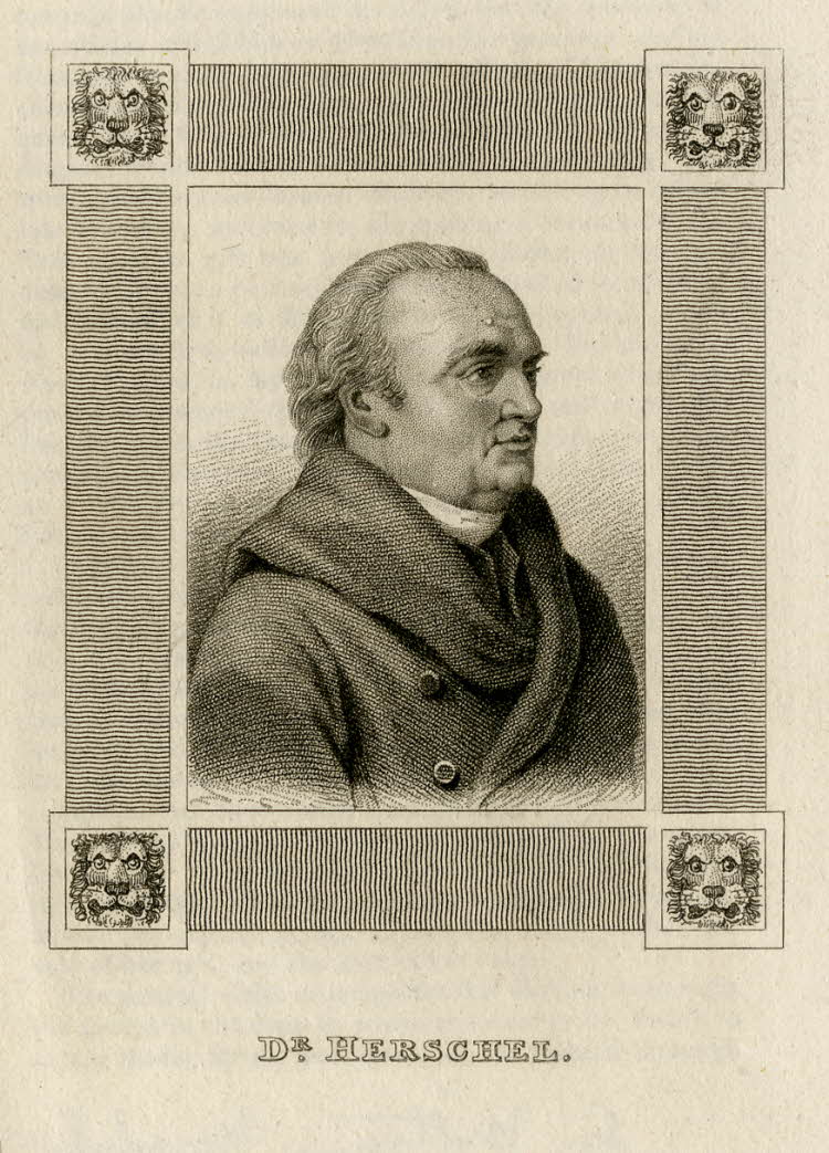 Portrait of Sir William Herschel, half-length, turned to the right, dressed in a shawl-collared greatcoat,  illustration to Smeeton's 'The Unique' (1823).jpg